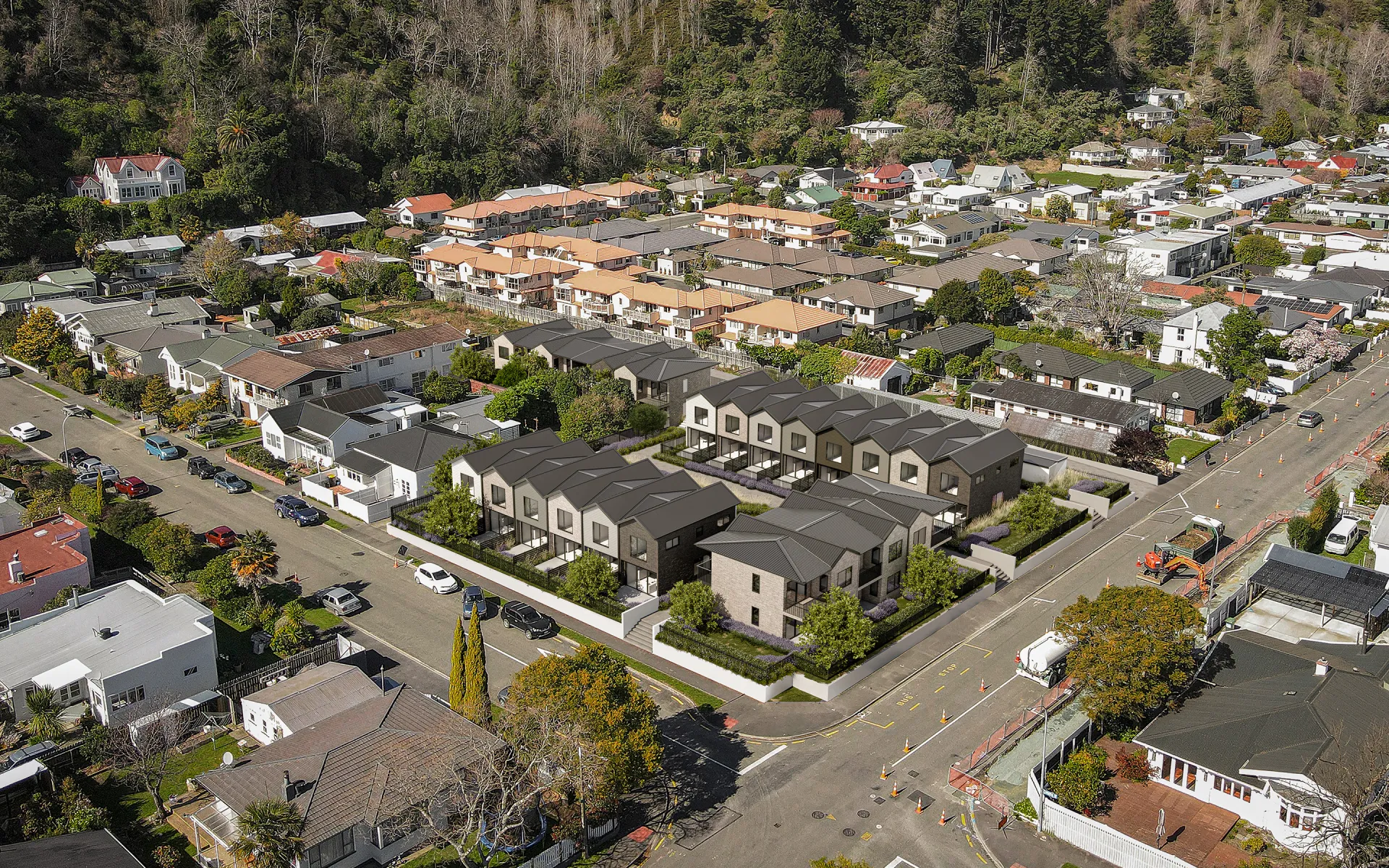 Streetscape across the completed stages