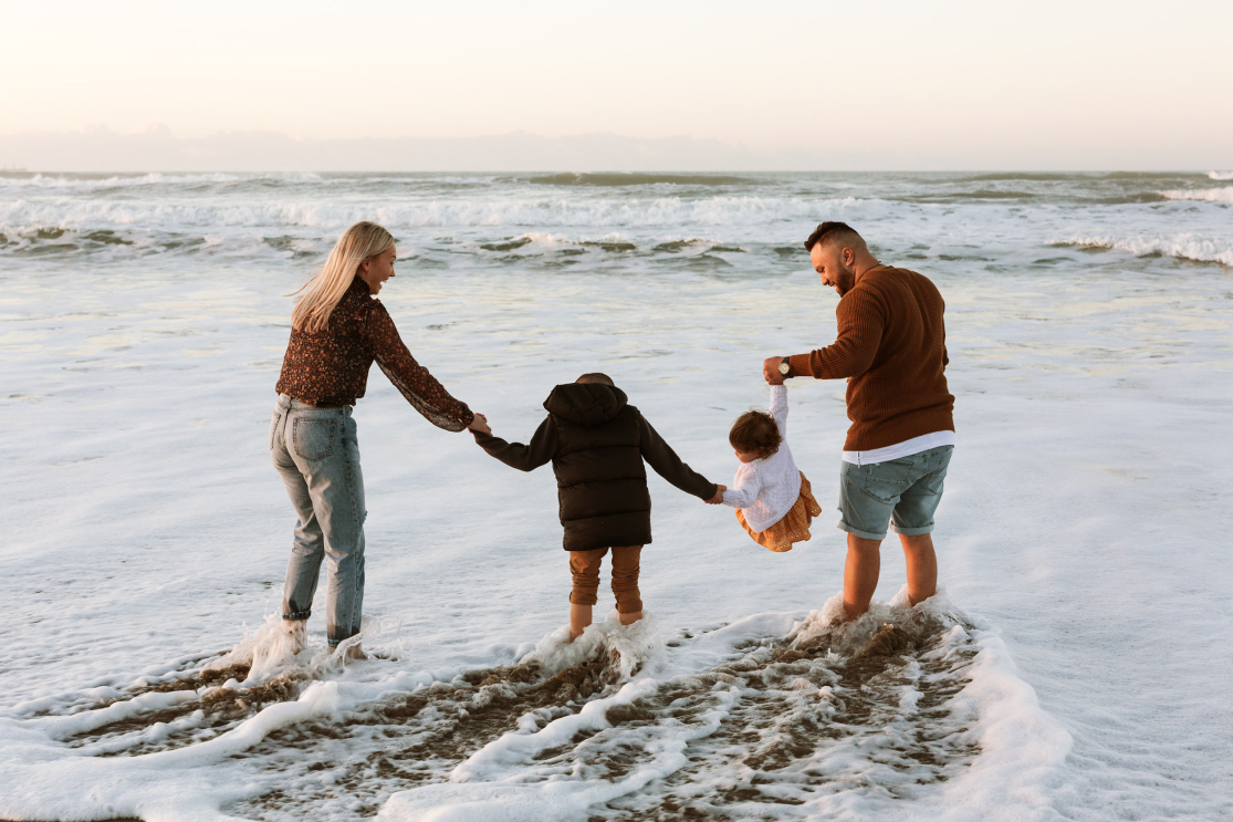 Family of four - beach